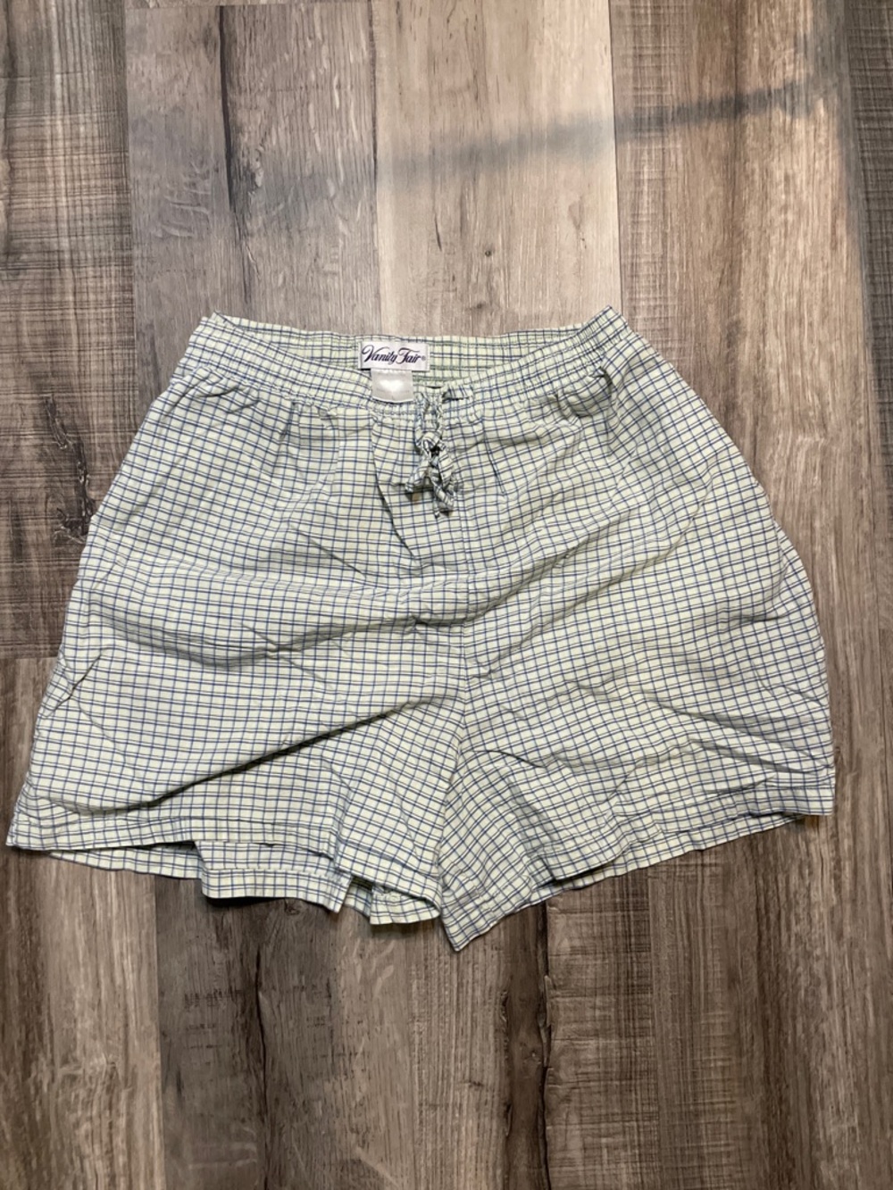 Vintage Vanity Fair Light Green Plaid Men’s Shorts